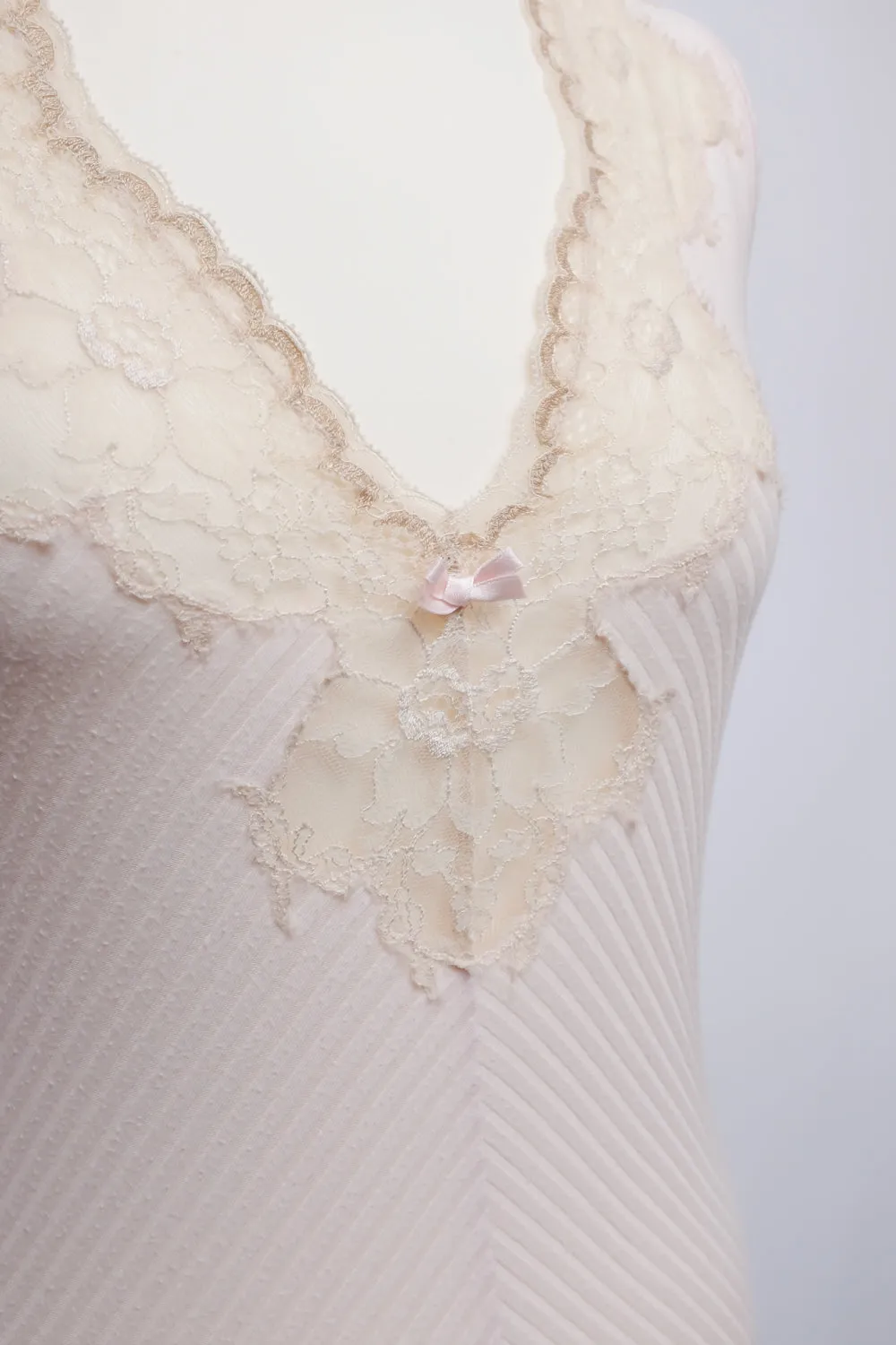 LA PERLA PALE ROSE LACE COTTON DRESS