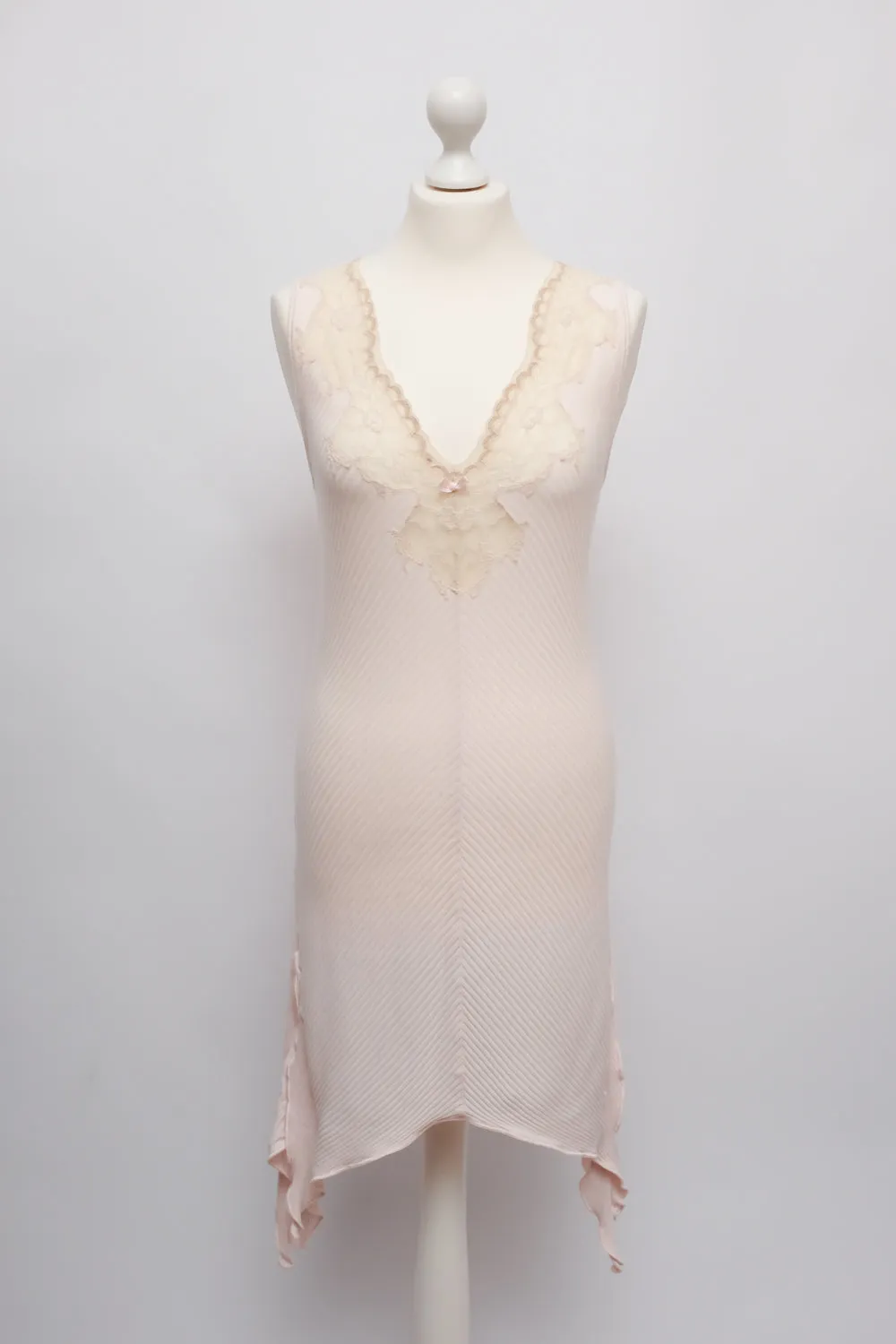 LA PERLA PALE ROSE LACE COTTON DRESS