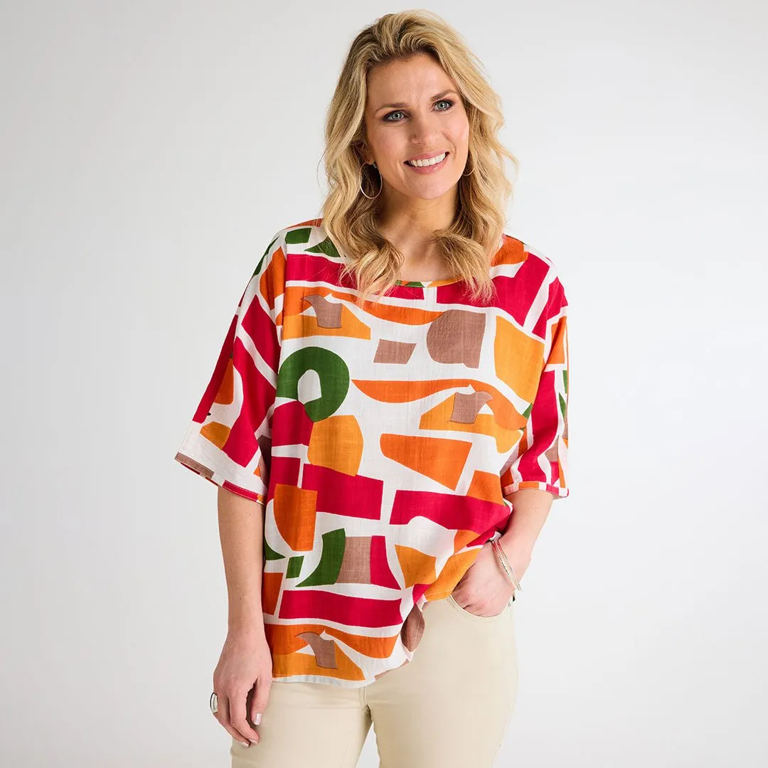 Ladies Abstract Print Top