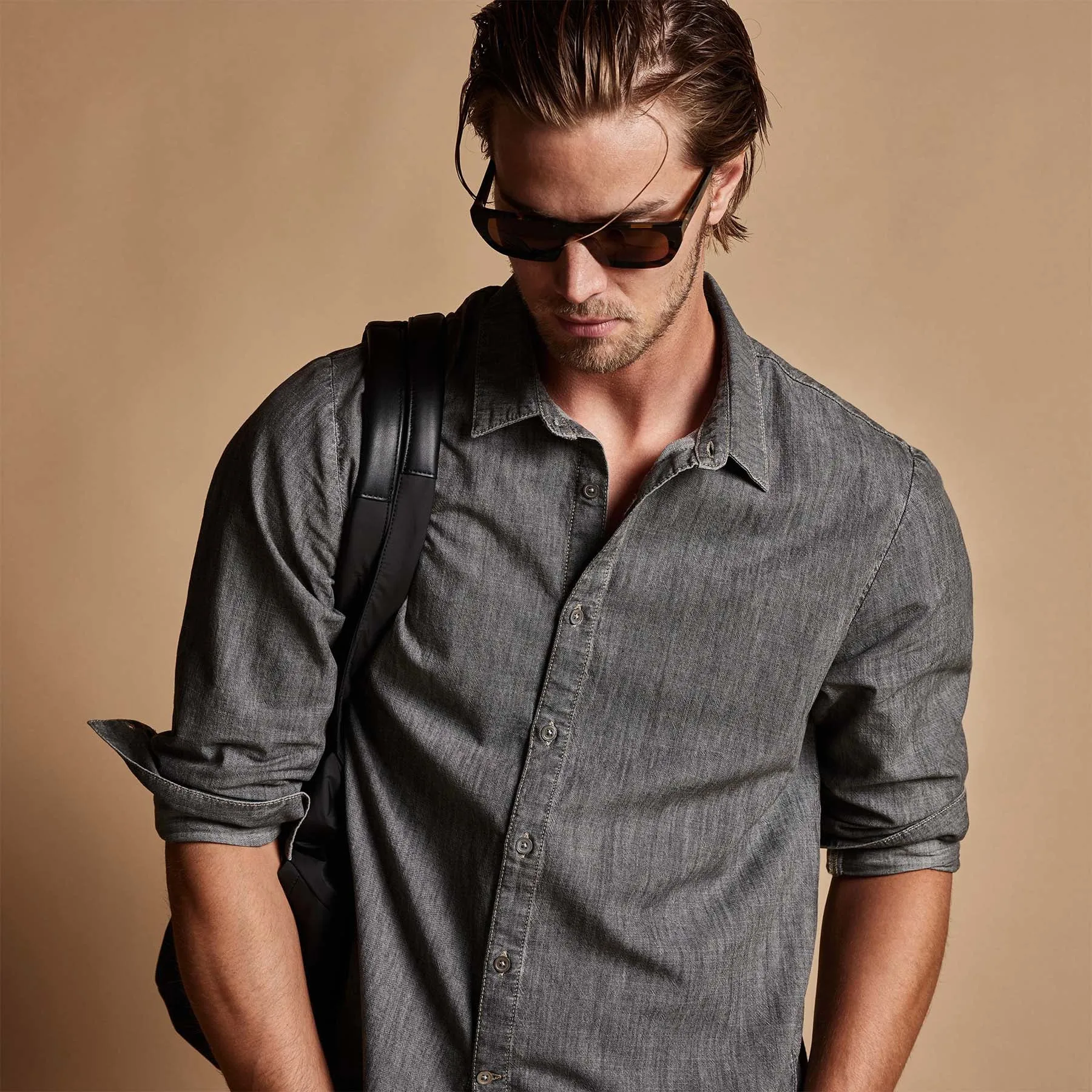 Lightweight Denim Shirt - Grey Denim