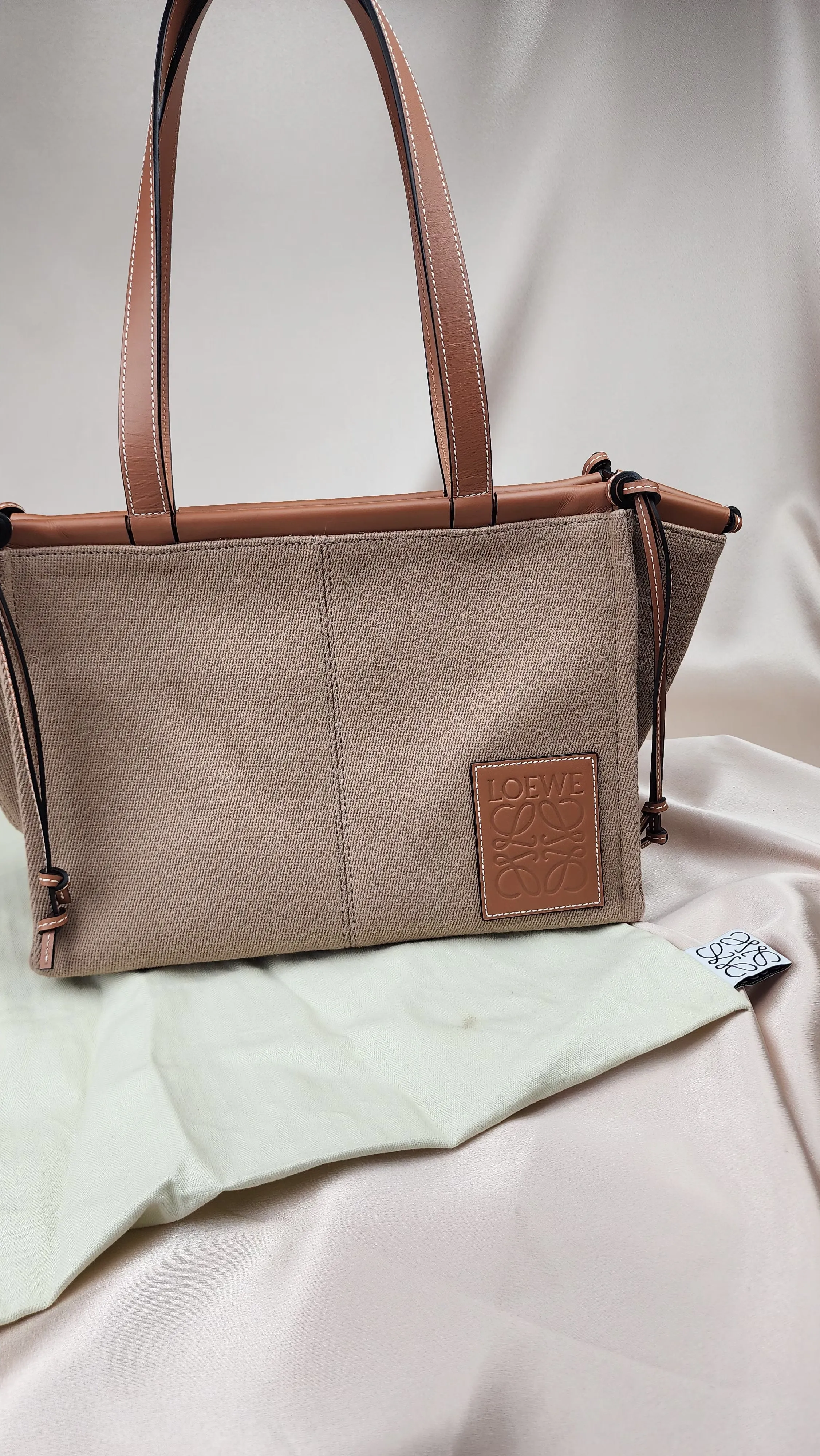 Loewe Brown Canvas Cushion Tote Bag - 1136