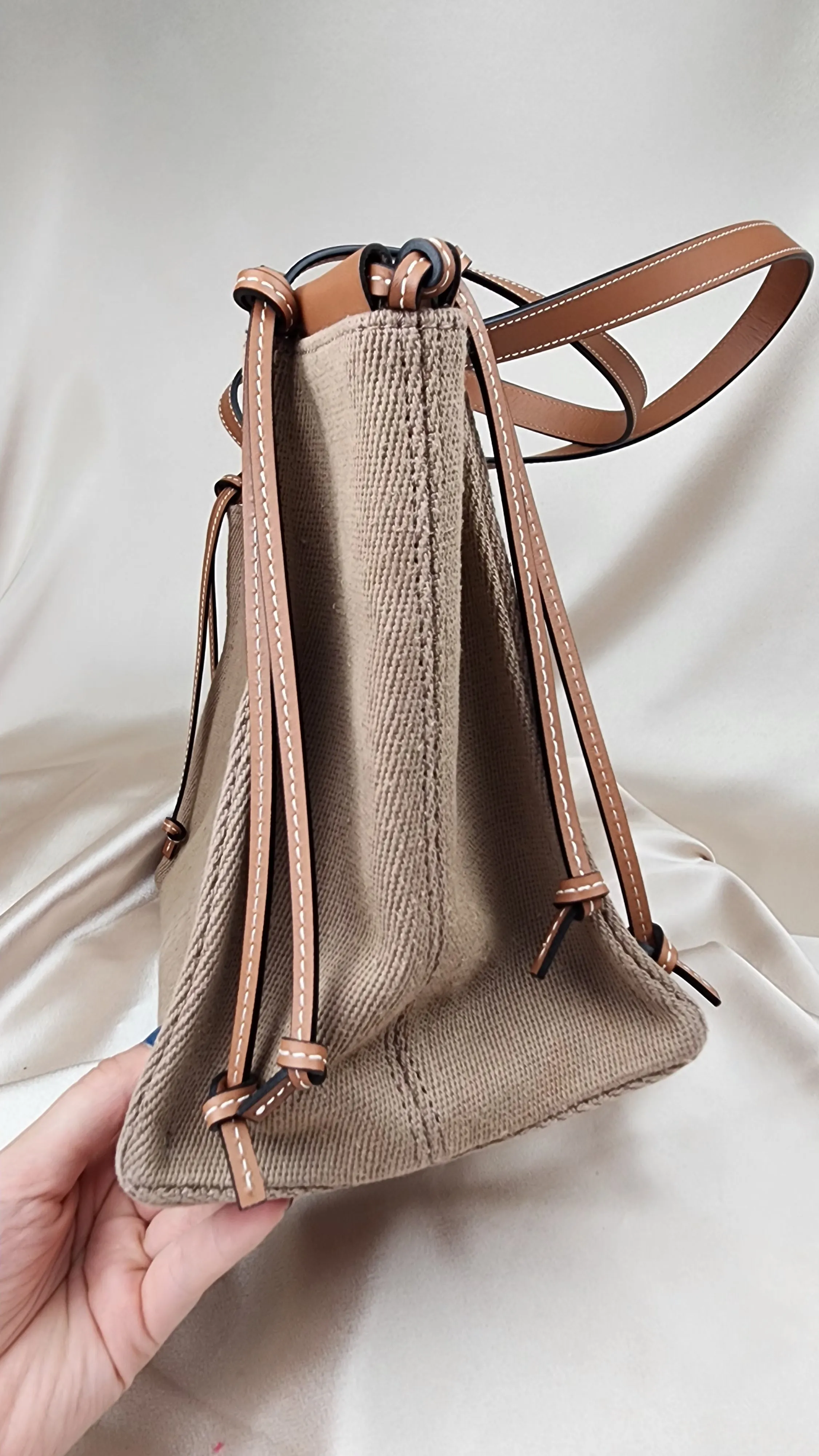 Loewe Brown Canvas Cushion Tote Bag - 1136