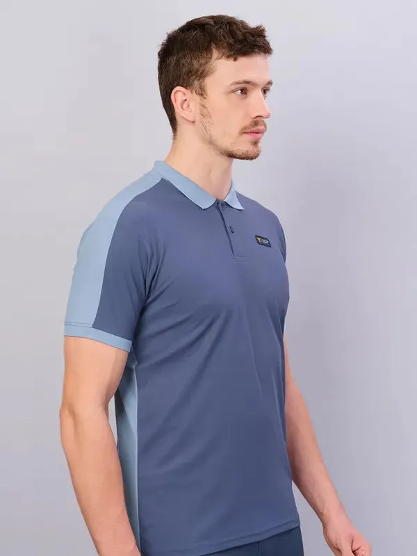 Men Colorblock Slim Fit Polo T-shirt with MATPIQ