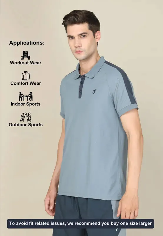 Men Colorblock Slim Fit Polo T-shirt with MATPIQ