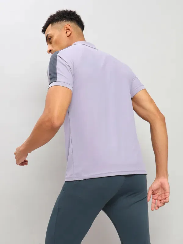 Men Colorblock Slim Fit Polo T-shirt with MATPIQ