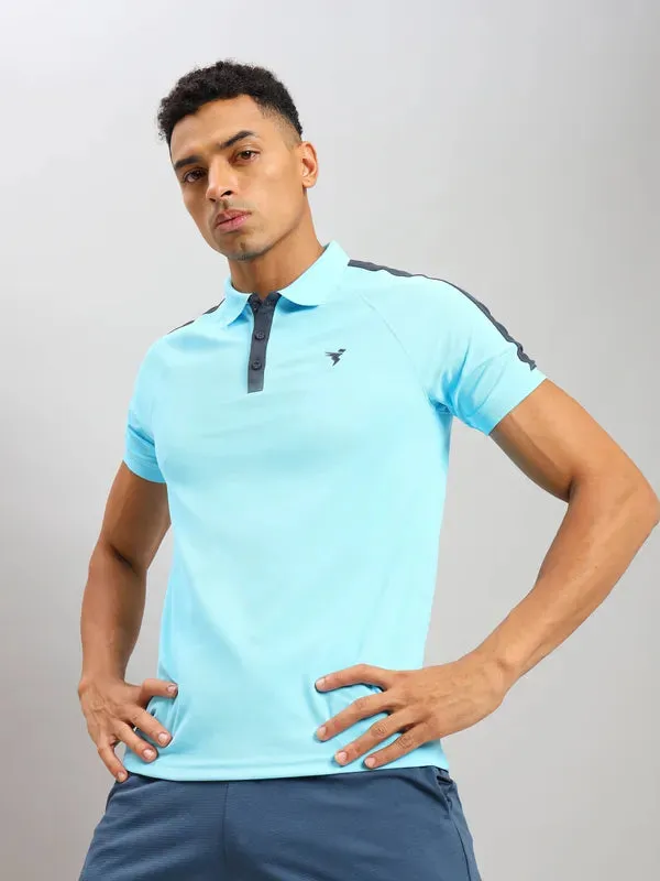 Men Colorblock Slim Fit Polo T-shirt with MATPIQ