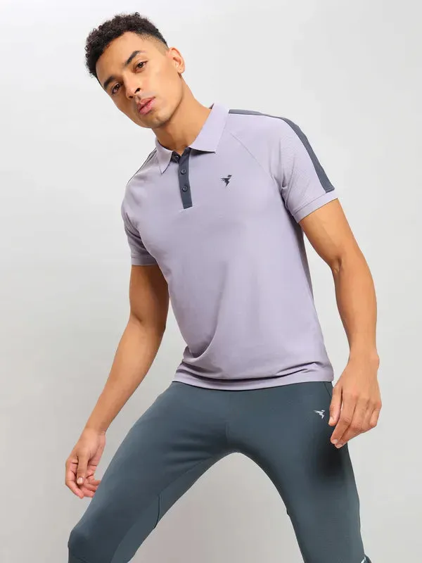 Men Colorblock Slim Fit Polo T-shirt with MATPIQ