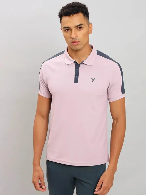 Men Colorblock Slim Fit Polo T-shirt with MATPIQ