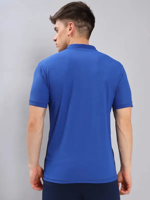 Men Colorblock Slim Fit Polo T-shirt with MATPIQ