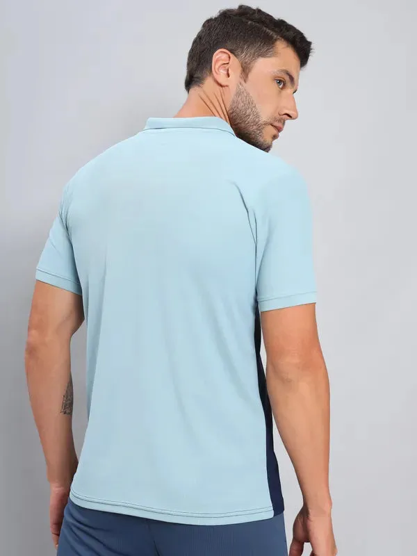 Men Colorblock Slim Fit Polo T-shirt with MATPIQ