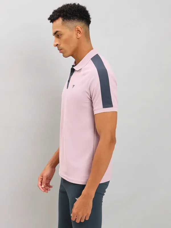 Men Colorblock Slim Fit Polo T-shirt with MATPIQ