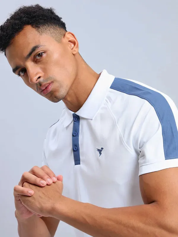 Men Colorblock Slim Fit Polo T-shirt with MATPIQ