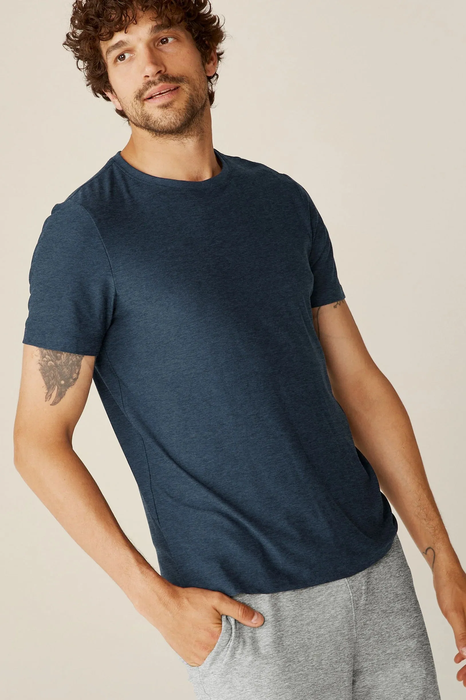 Mens Always Beyond Crew Tee - Navy