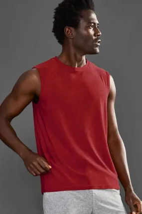 Mens Freeflo Muscle Tee - Crimson