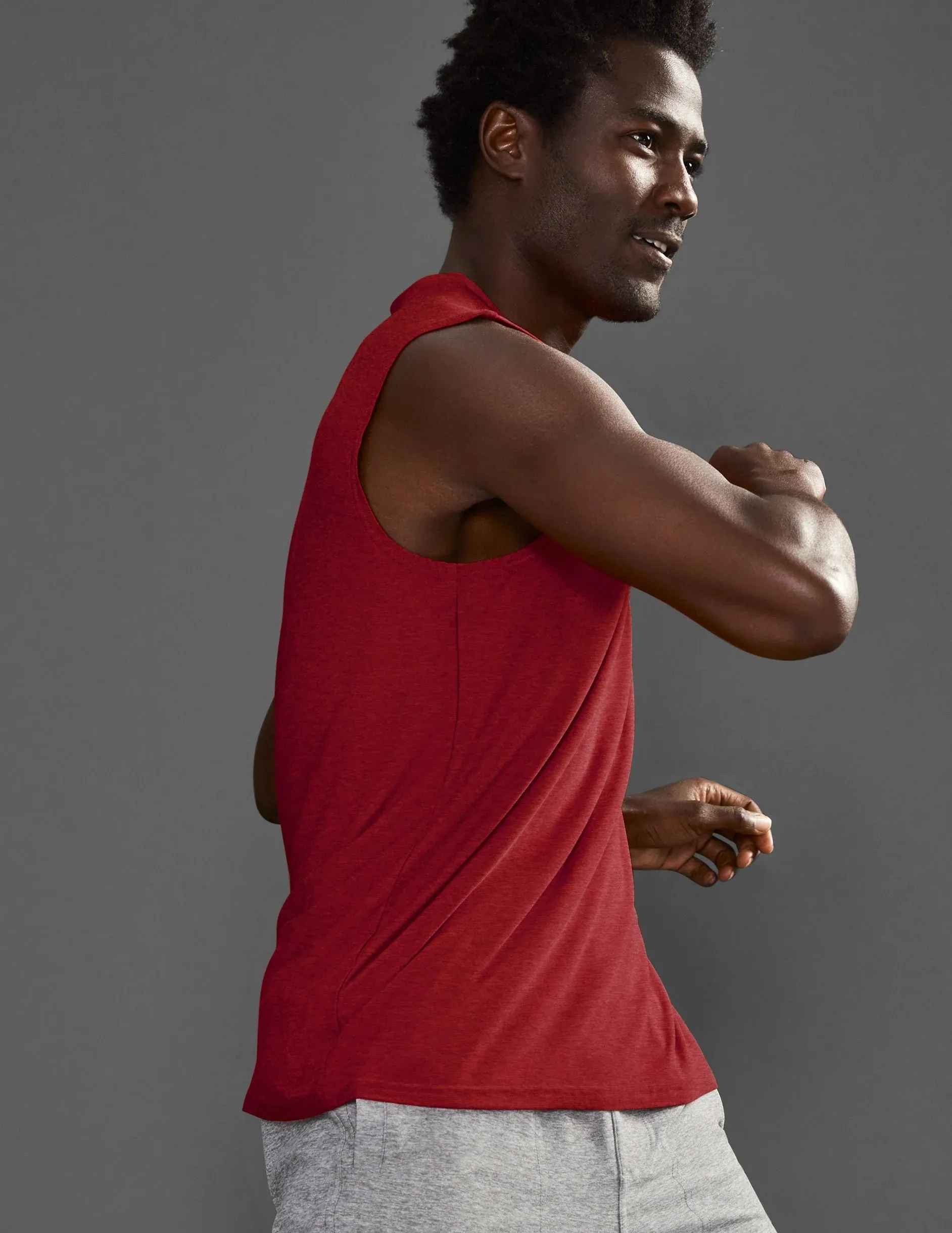 Mens Freeflo Muscle Tee - Crimson