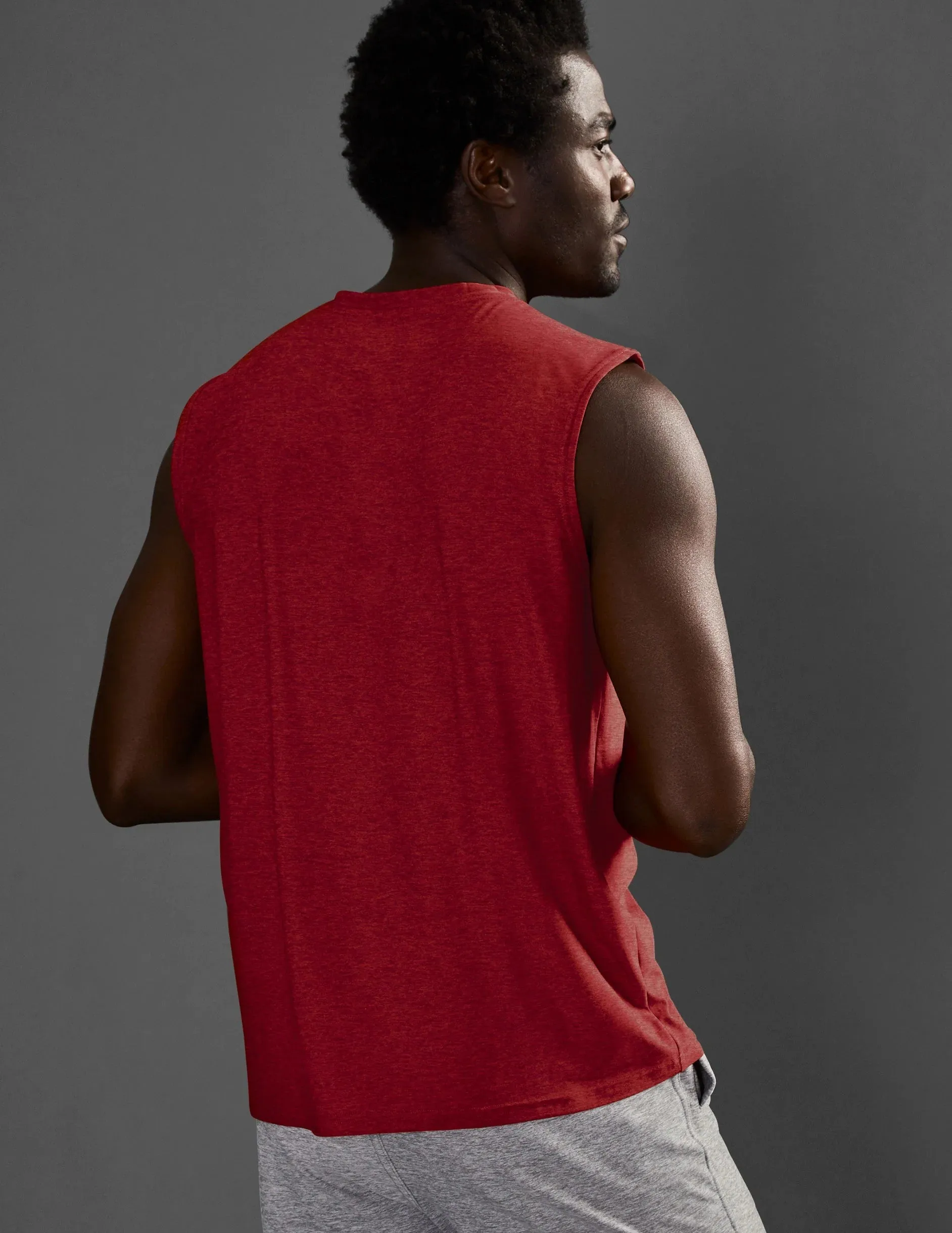 Mens Freeflo Muscle Tee - Crimson