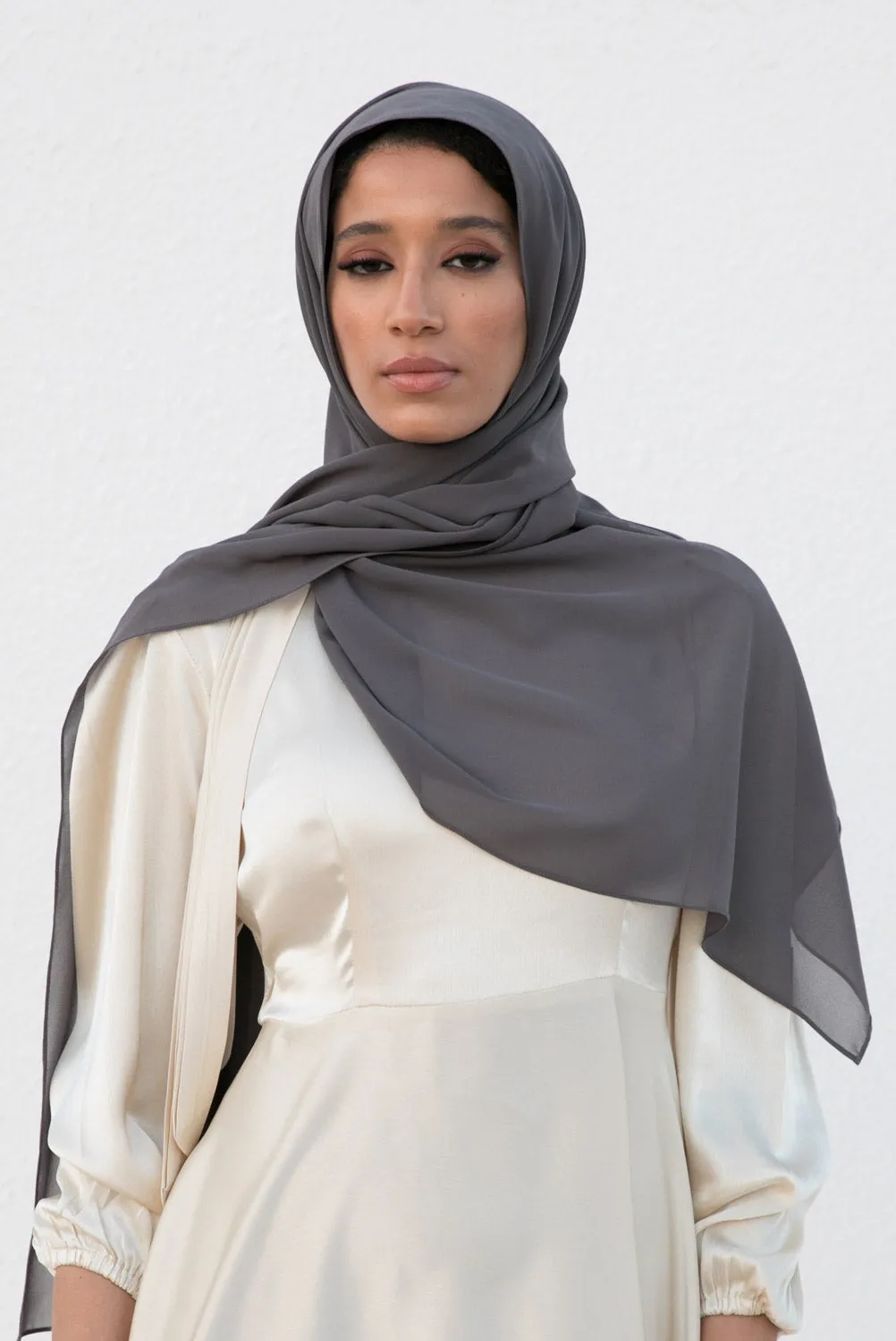 Misty Grey Chiffon Hijab