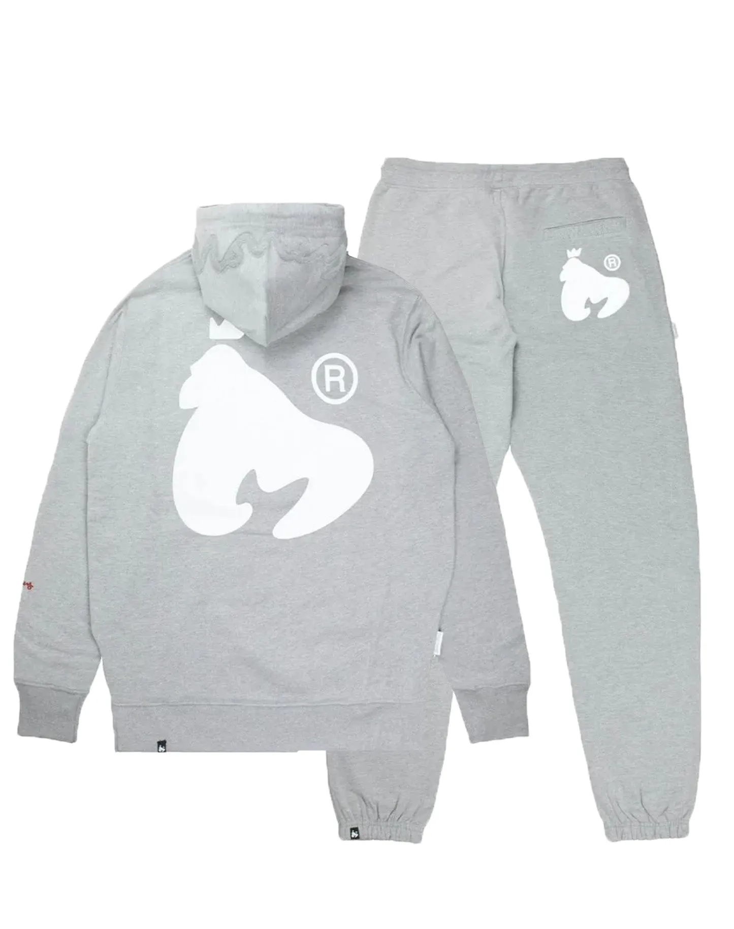 MONEY SIG APE HOOD TRACKSUIT - ICE GREY MELANGE