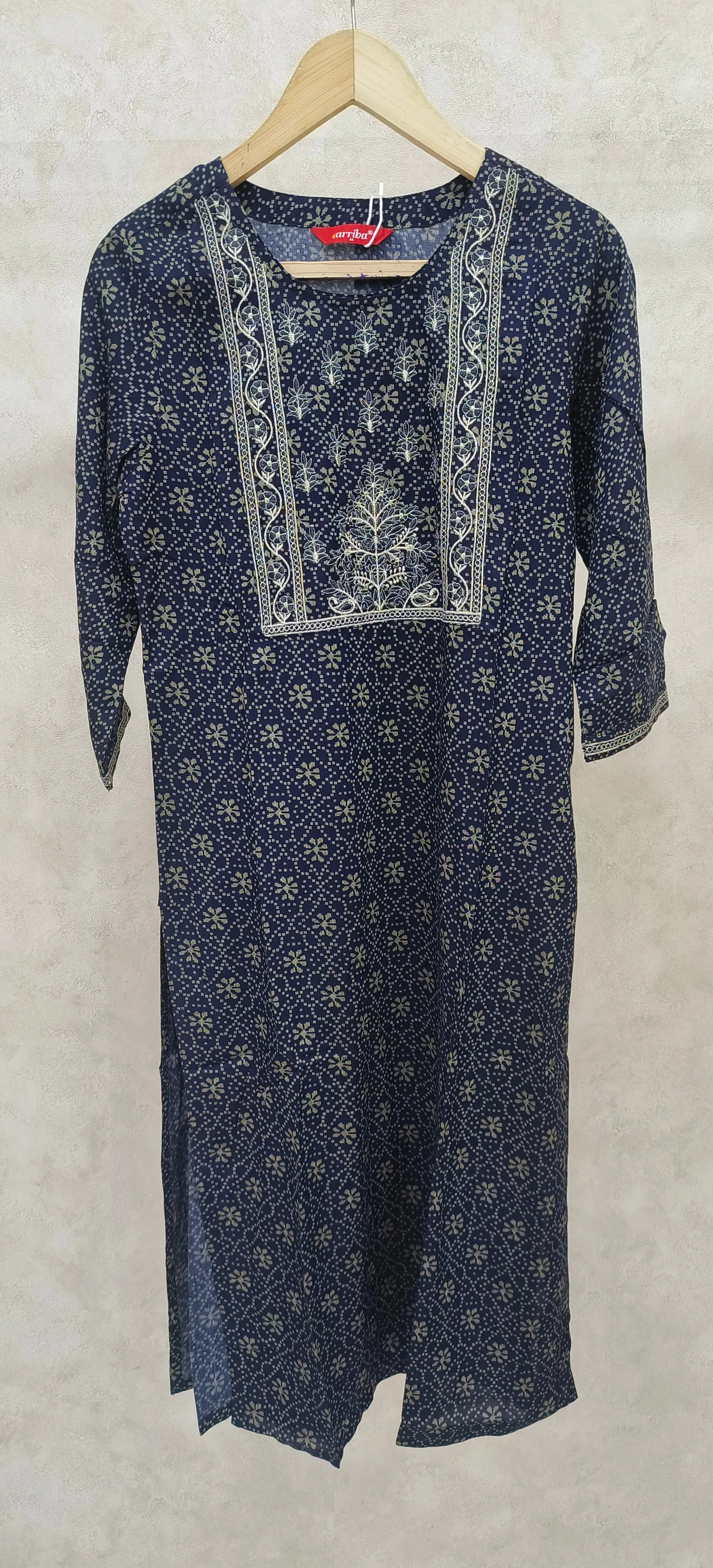 NAVY BLUE PRINTED KURTA