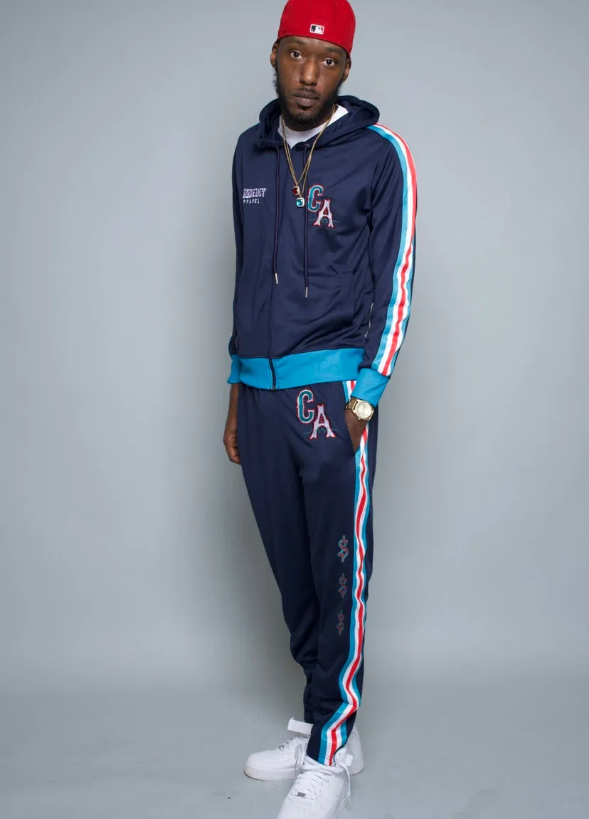 Navy/Red/Turquoise- Track Suit