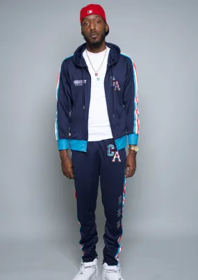 Navy/Red/Turquoise- Track Suit