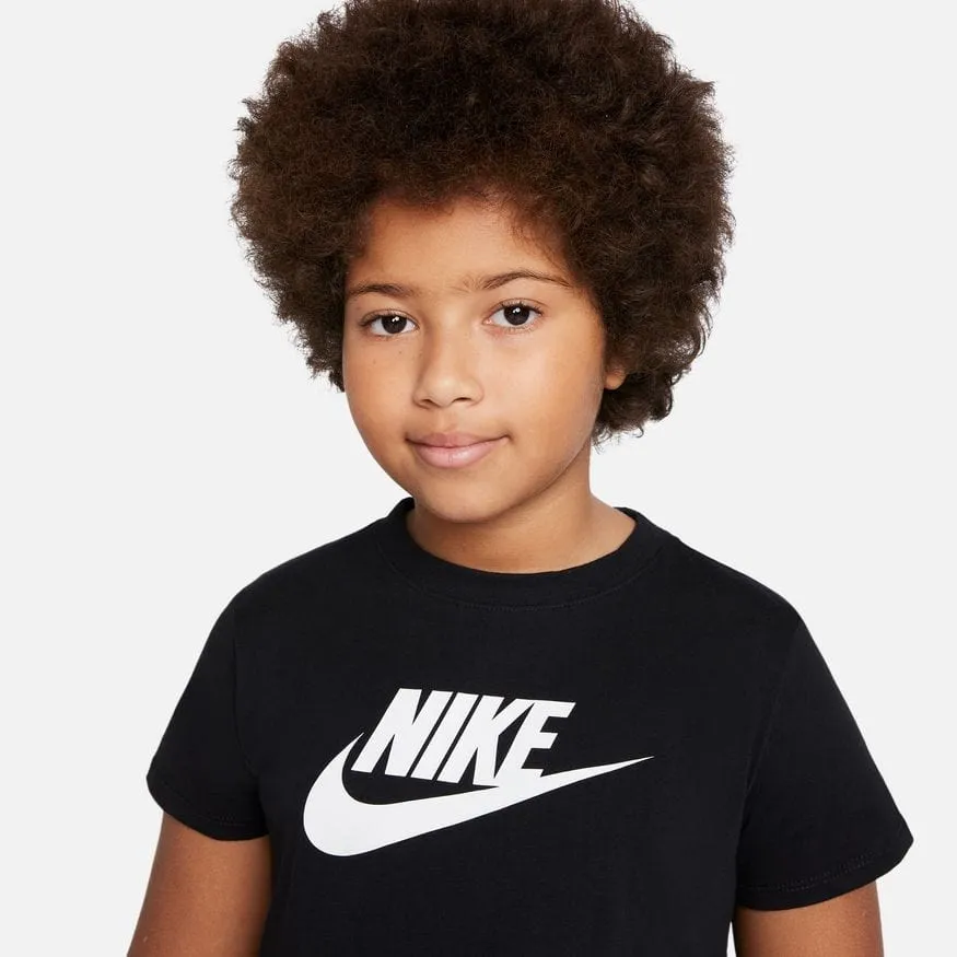 NIKE JUNIOR FUTURA CROP BLACK TEE