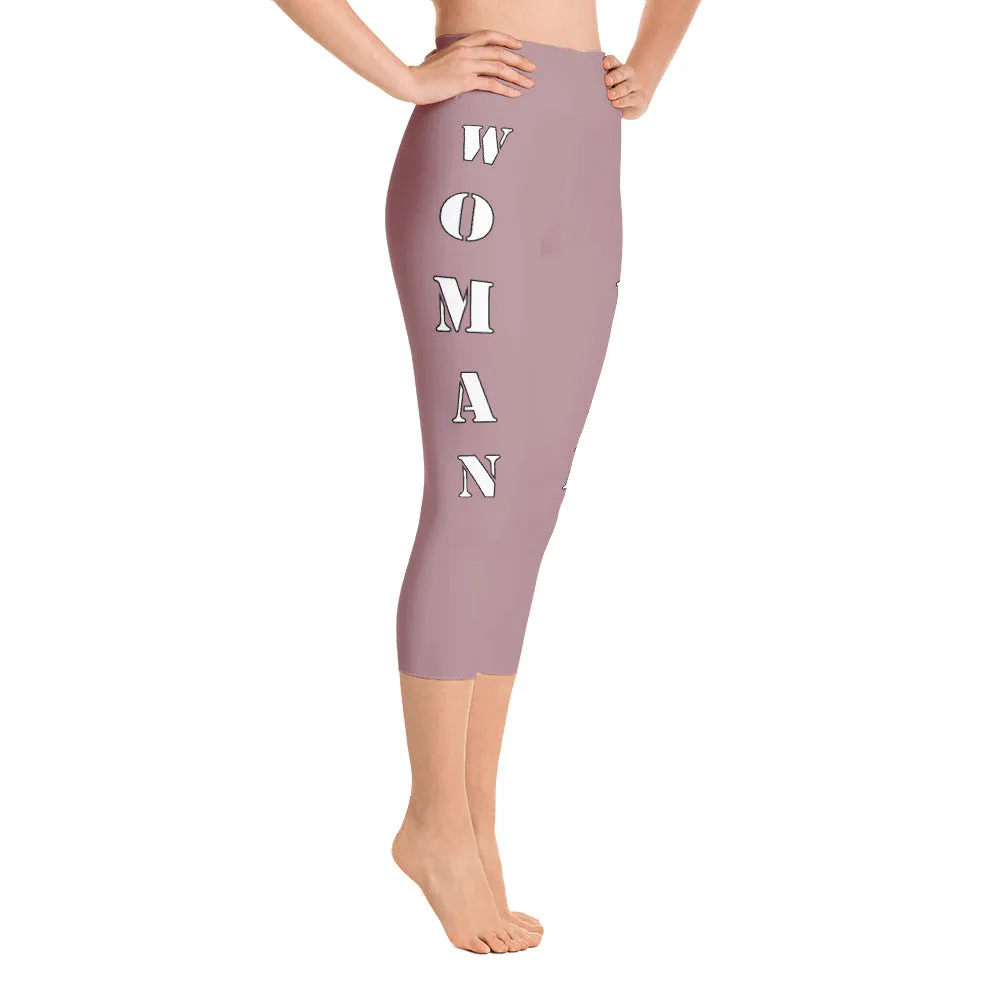 Our best viral leggings dusty rose woman power white letters