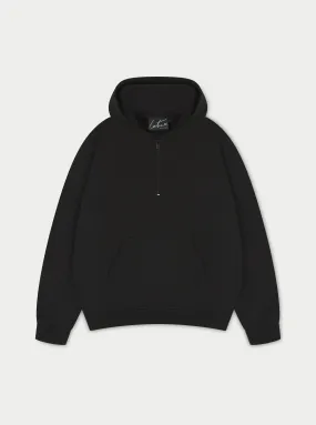 OUTLINE EMBROIDERED EMBLEM HOODIE - BLACK