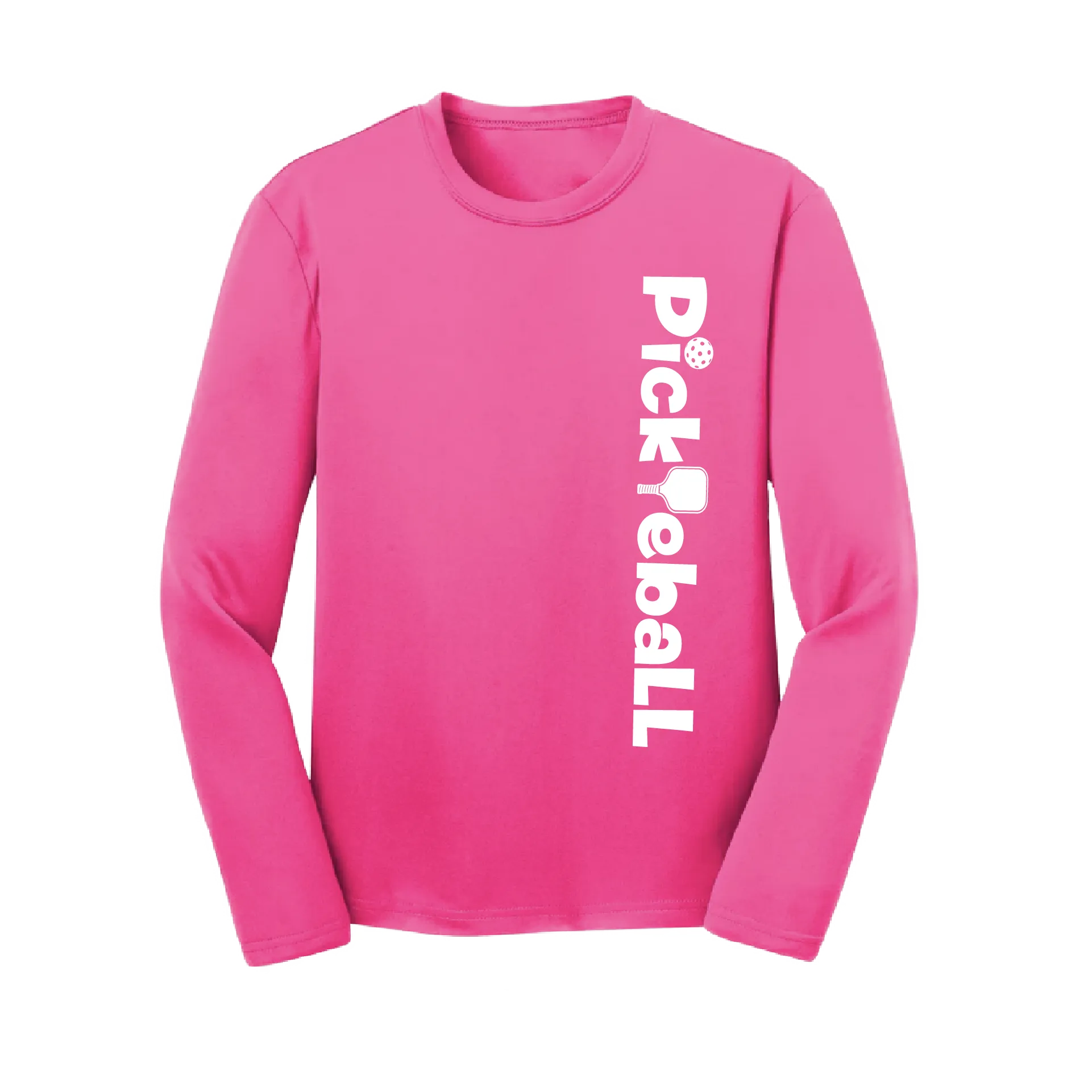 Pickleball (Horizontal) Customizable | Youth Long Sleeve Athletic Pickleball Shirt | 100% Polyester