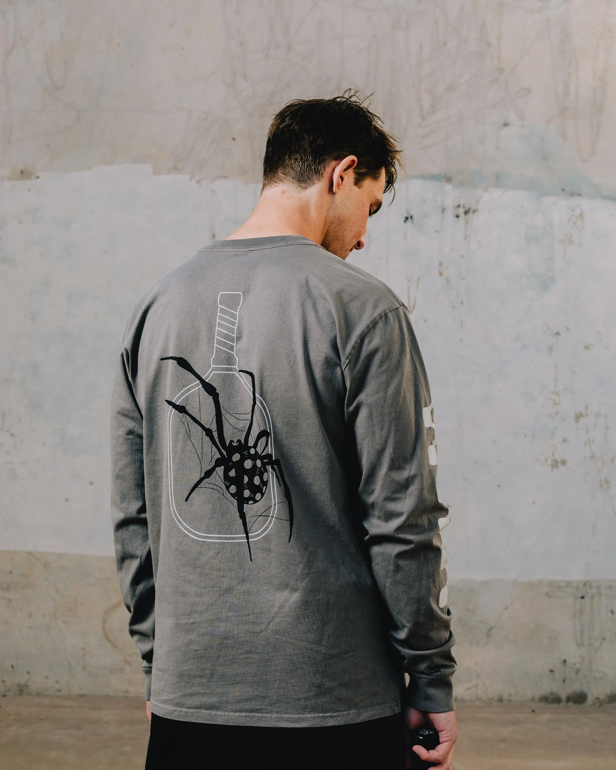 Pickleball Spider LS - Faded Grey