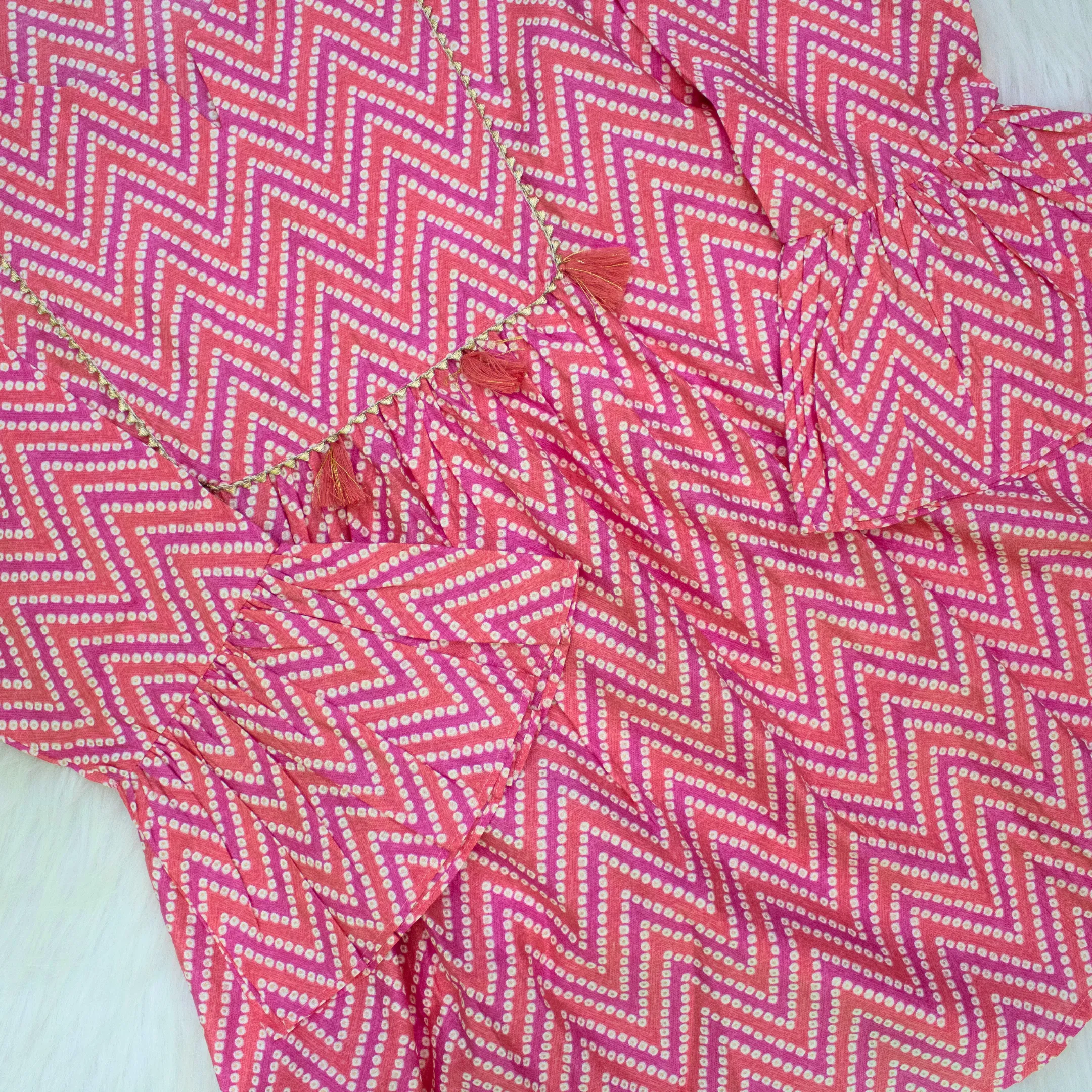 PINK BANDHINI SHORT TUNIC