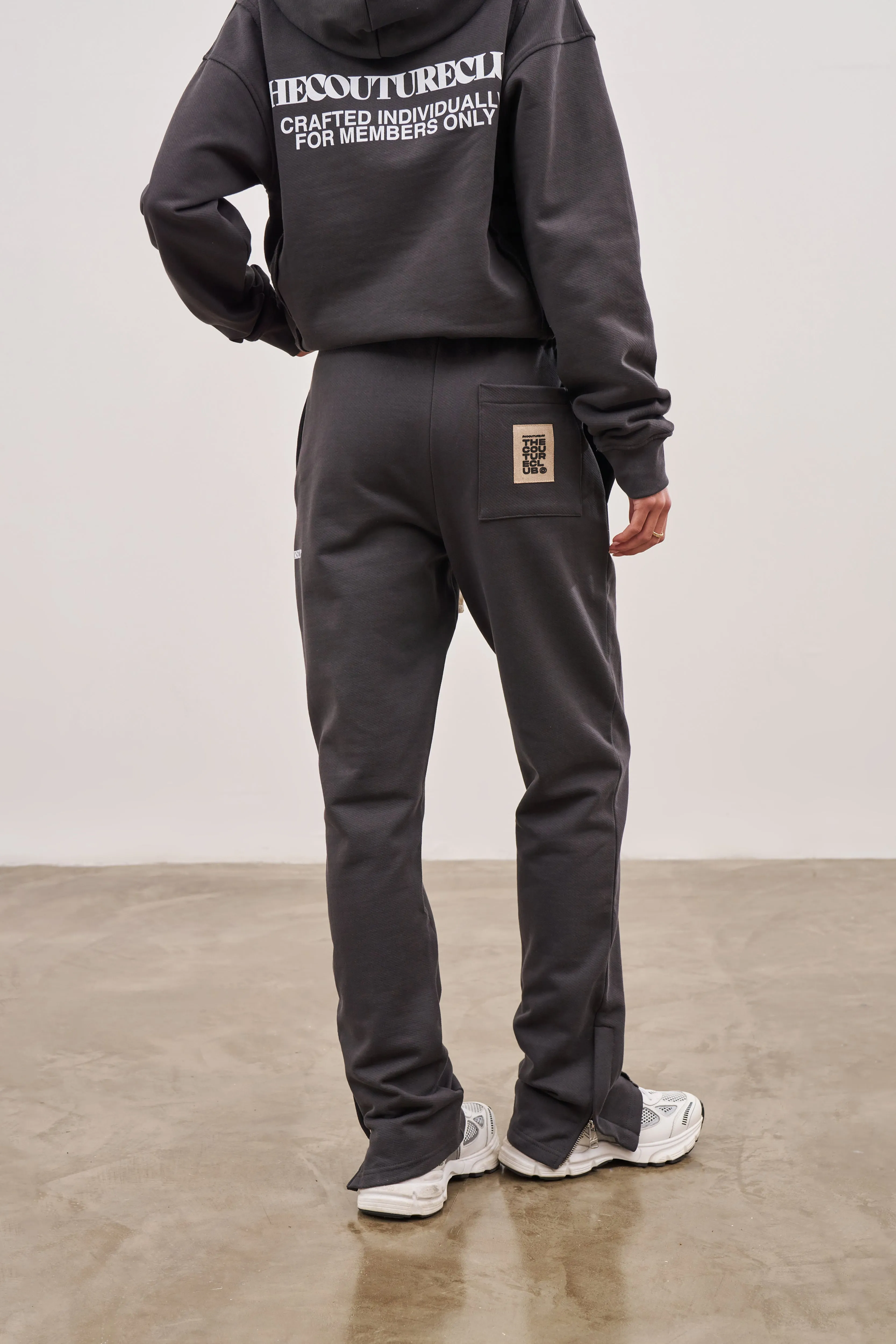 RAW SEAM STRAIGHT LEG JOGGERS - CHARCOAL