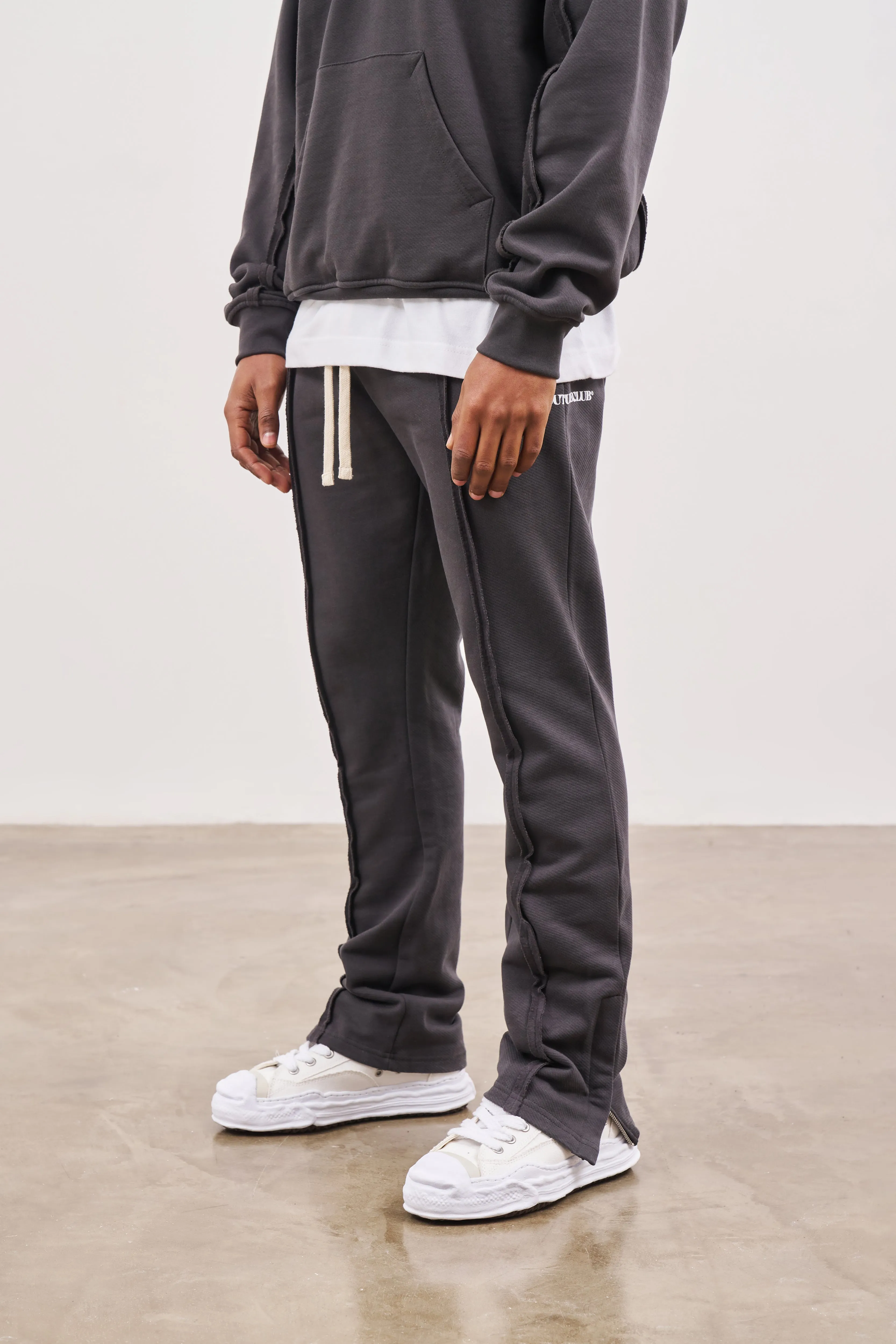 RAW SEAM STRAIGHT LEG JOGGERS - CHARCOAL