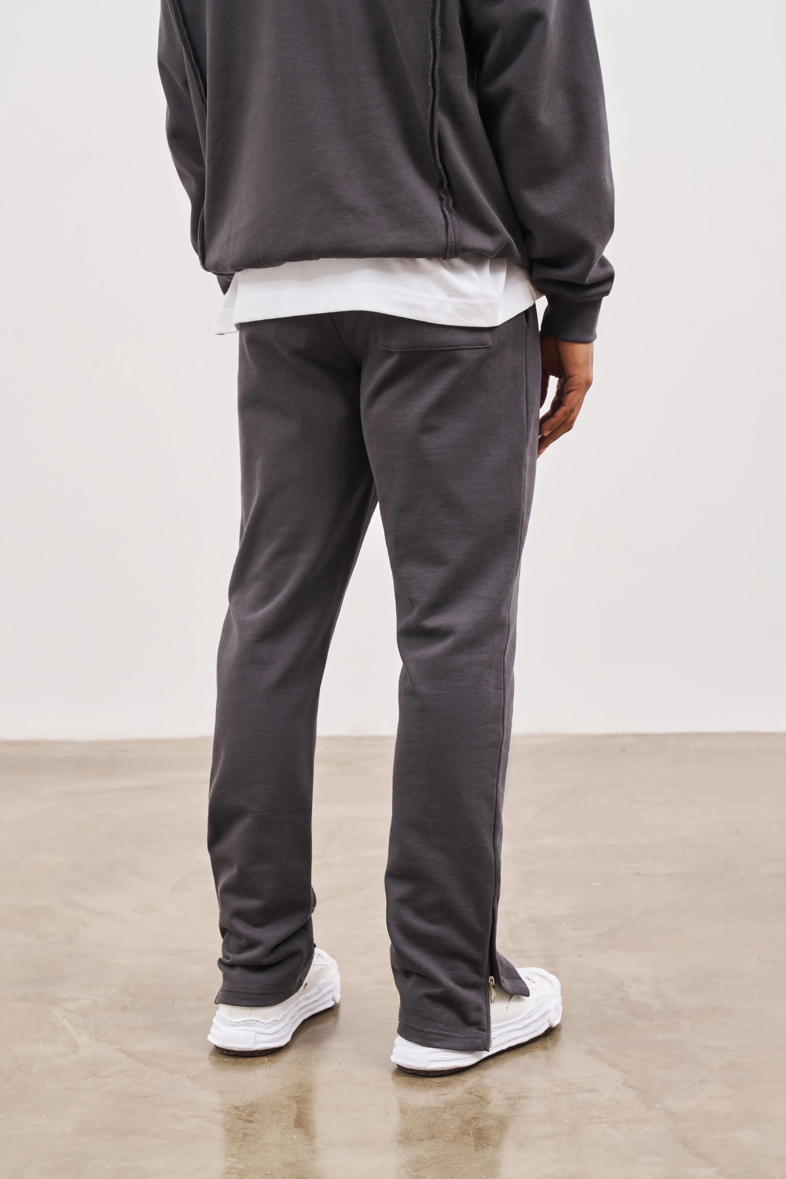 RAW SEAM STRAIGHT LEG JOGGERS - CHARCOAL