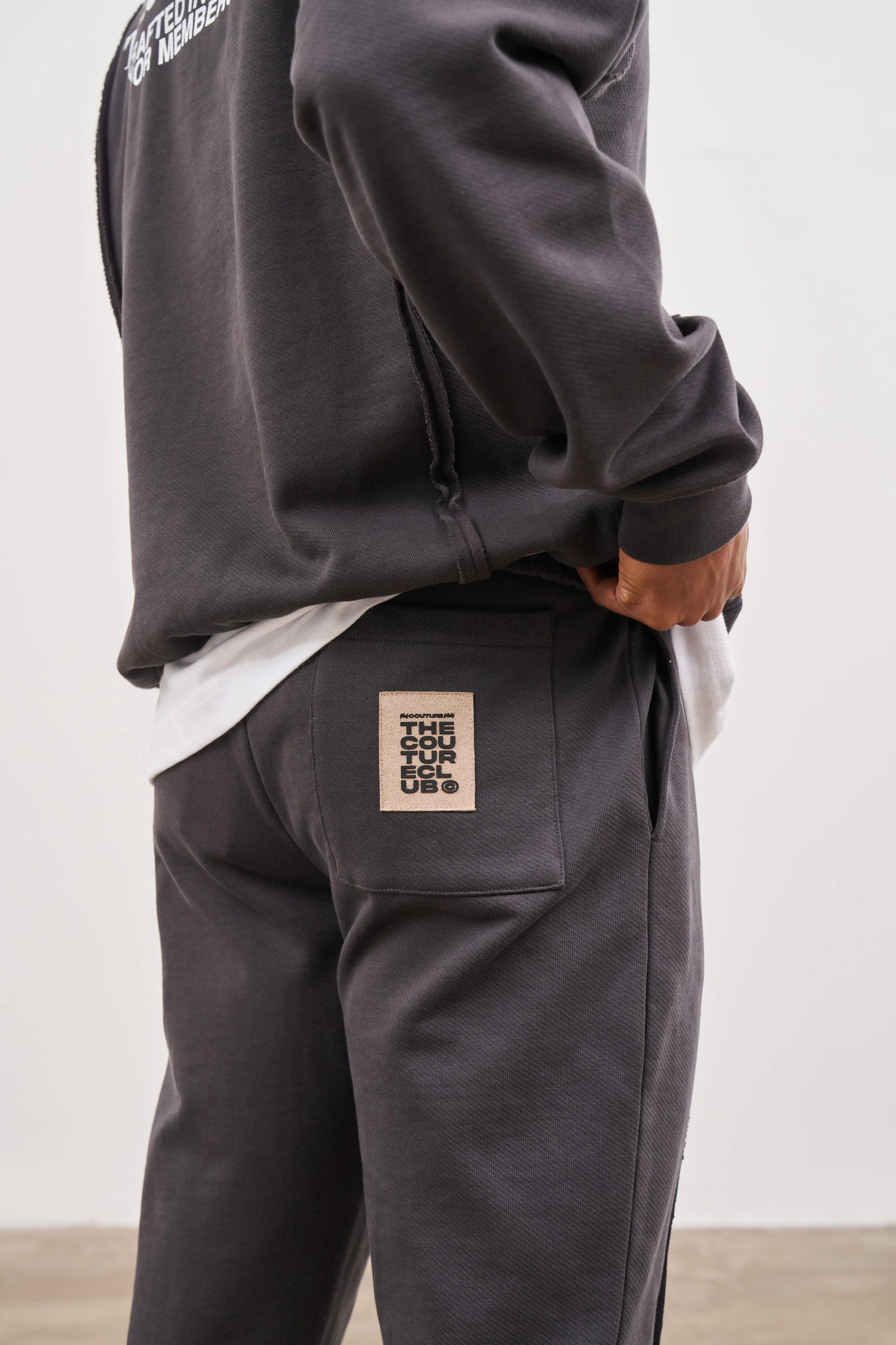 RAW SEAM STRAIGHT LEG JOGGERS - CHARCOAL