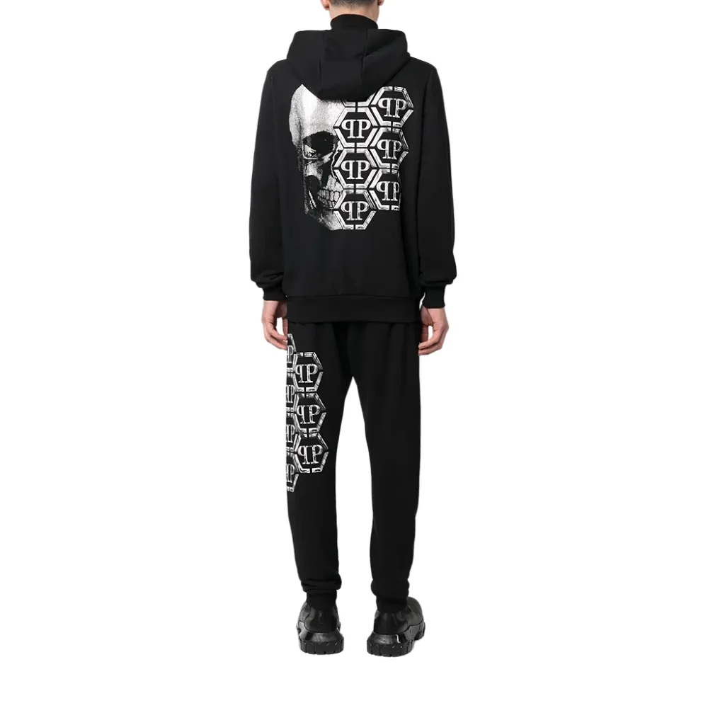 Skull-Print Stretch-Cotton Tracksuit