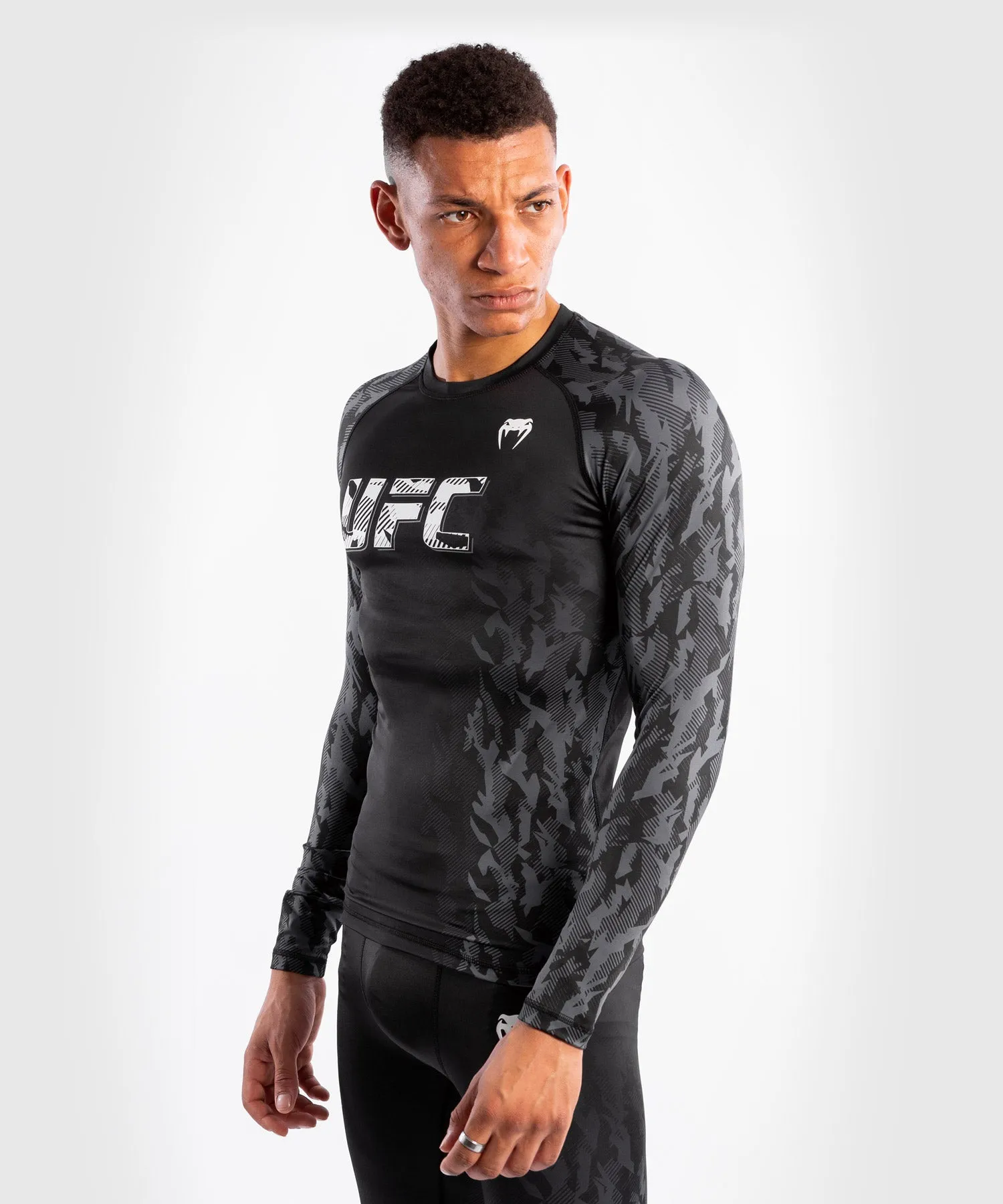 UFC Venum Authentic Fight Week Men's Performance Long Sleeve Rashguard - Black