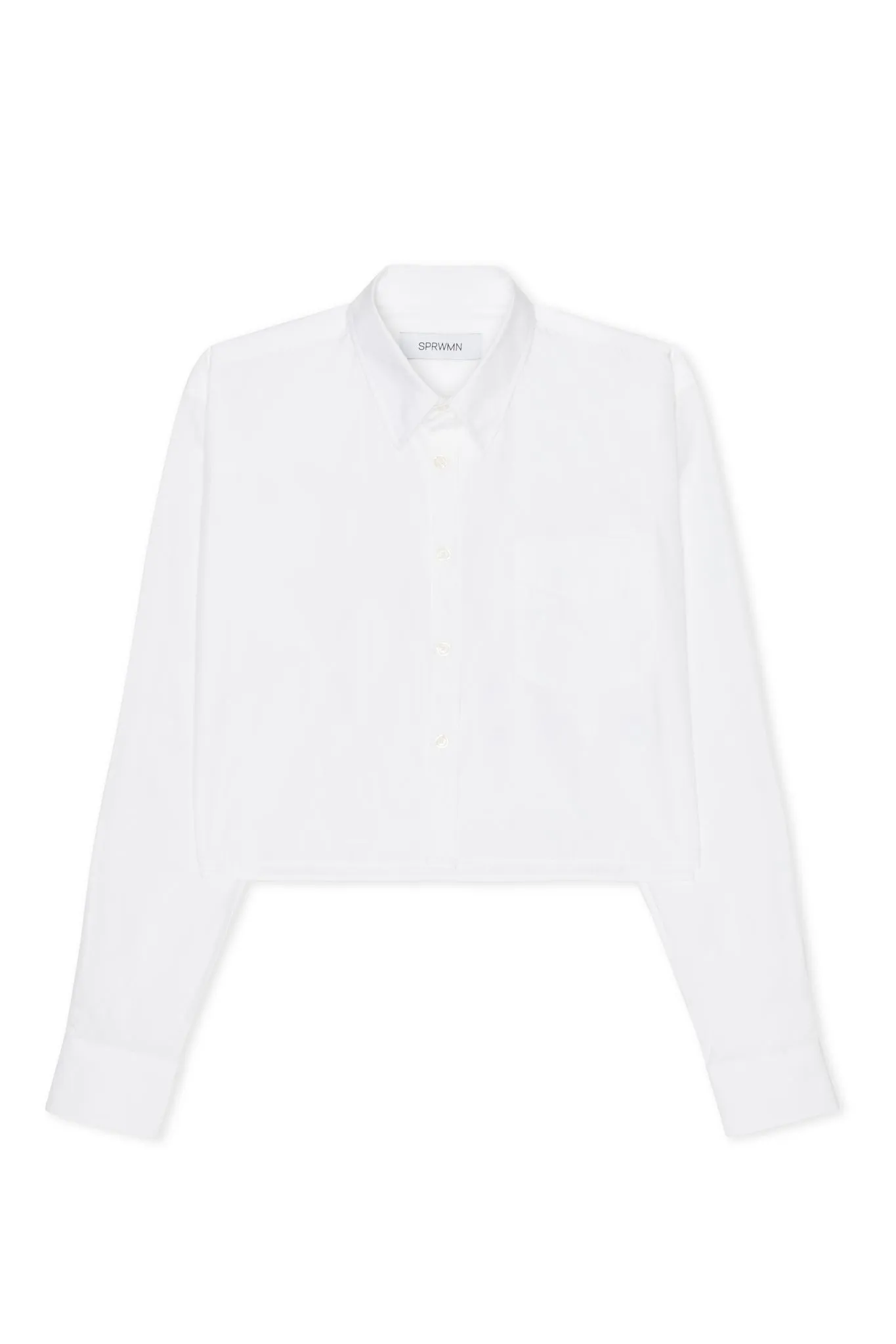 Stylish White Cropped Button-Down Shirt