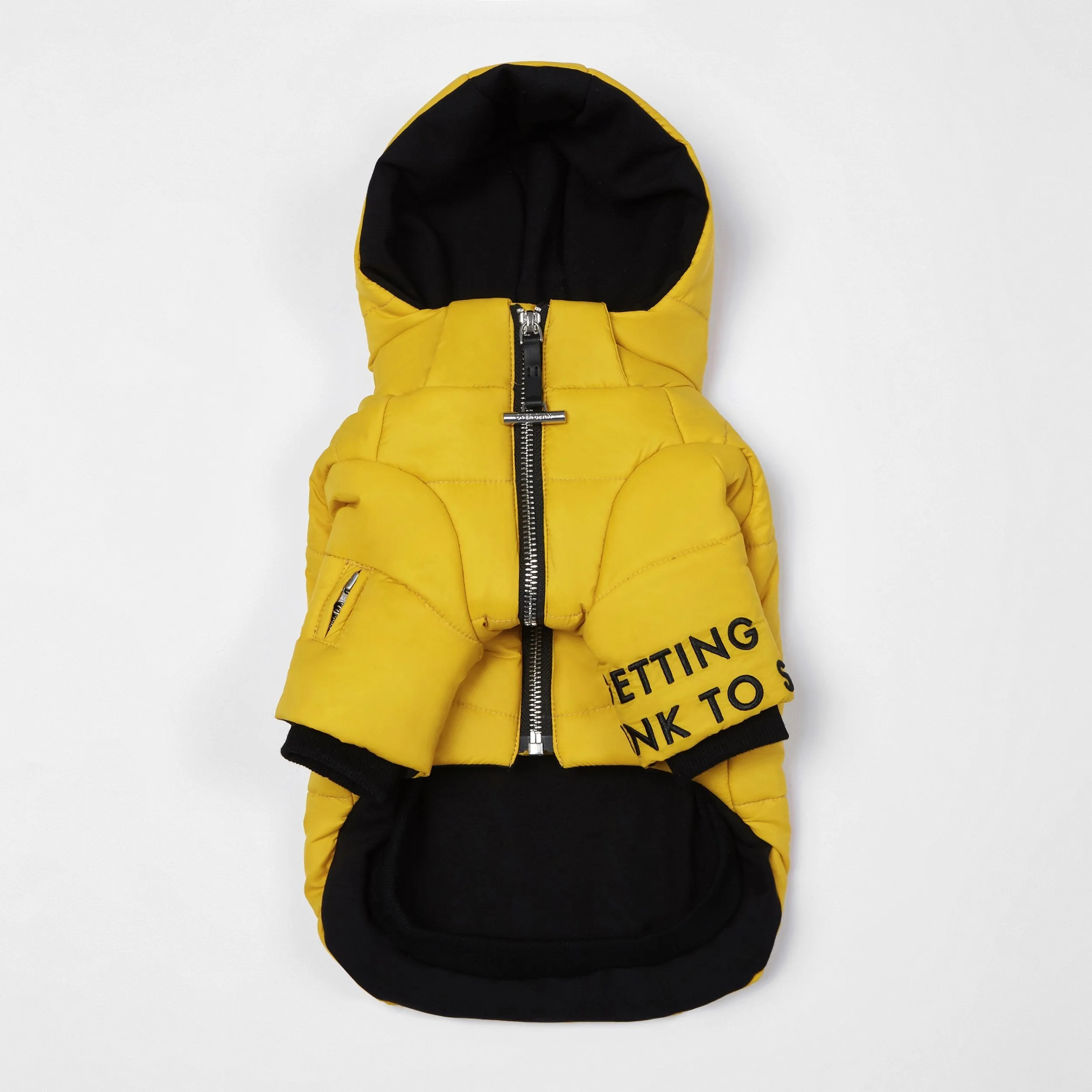 Zip Up Puffer Ski Jacket with Hood